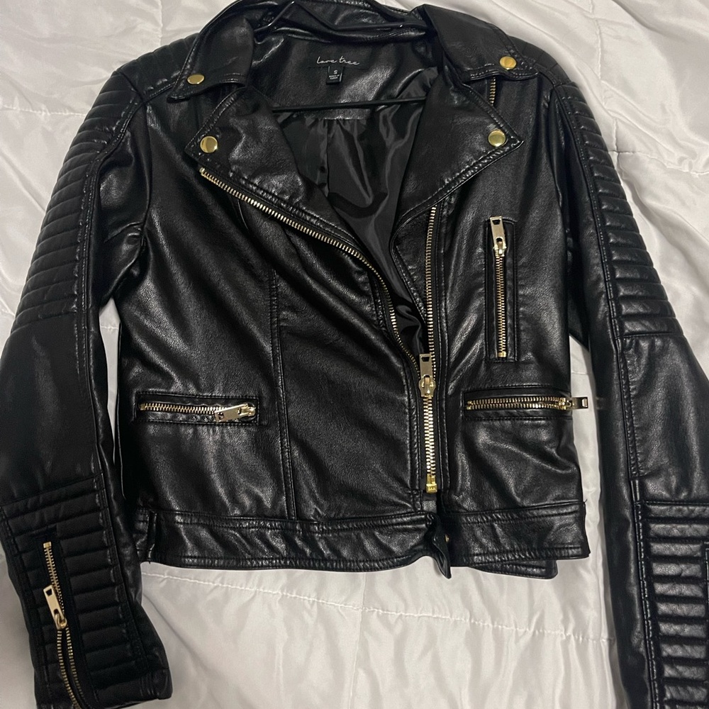 Faux Black Leather Jacket
